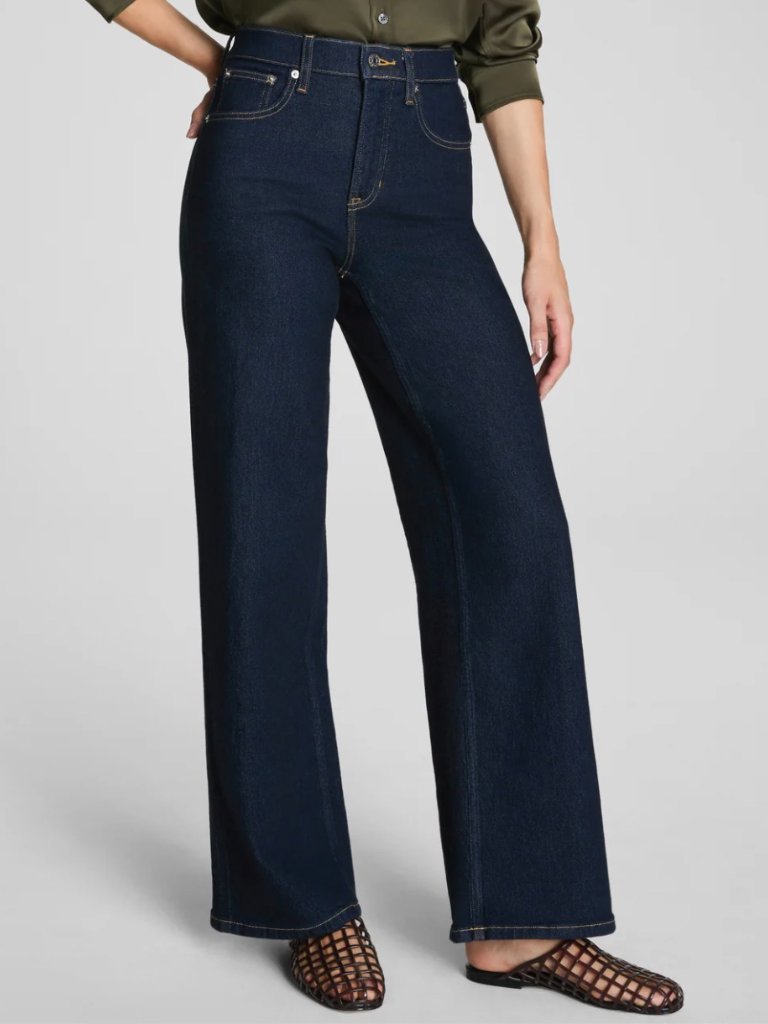 Spanx Authentic 360 Wide Leg Jeans Color Marina Size Xl